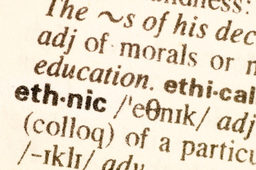 Dictionary definition of word ethnic