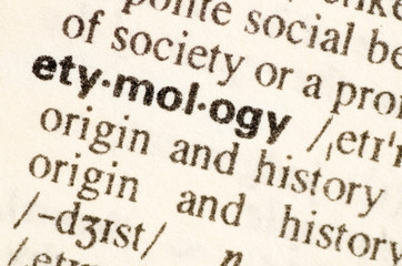 Dictionary definition of word etymology