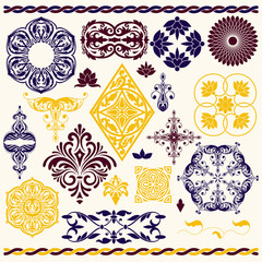 vector set of floral design elements