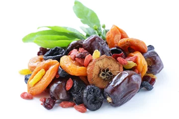 Poster Assorted dried fruits (raisins, apricots, figs,) © Olga Kriger