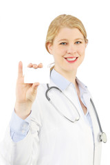 Beautiful blond female doctor