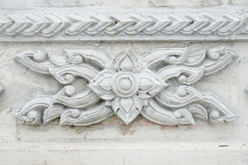 Thai stucco art on a wall