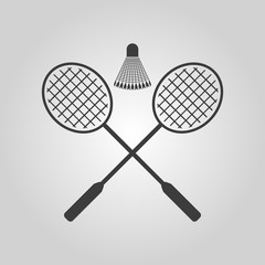 The badminton icon. Sport symbol. Flat