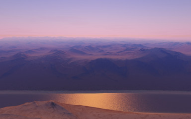 Fototapeta premium Alien landscape, fantastic planet