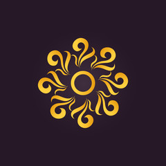 Sun symbol. Abstract vector illustration