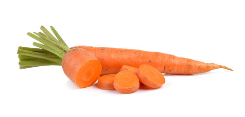  baby carrots isolated on a  white background