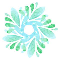 Watercolour pattern - Blue green abstract flower