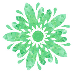 Watercolour pattern - Green abstract flower