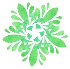 Watercolour pattern - Green abstract flower
