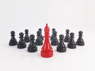 Leadership concept with chess