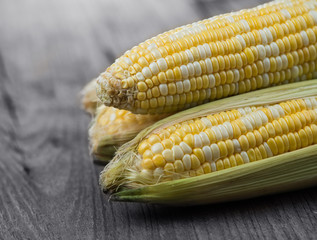 corn on old wooden background