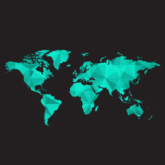Fototapeta na wymiar World Map Low Poly vector