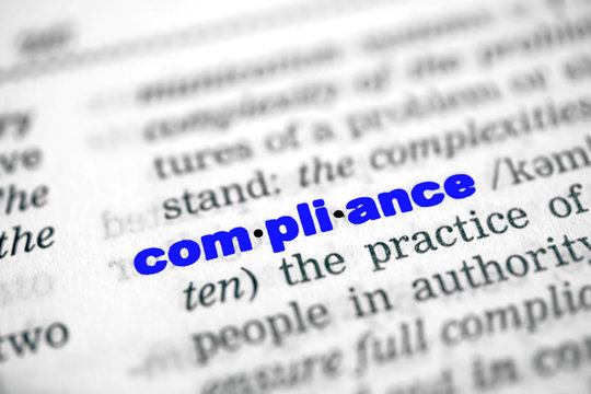 Compliance - blaue Schrift