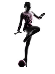 Fototapeta na wymiar Rhythmic Gymnastics little girl child silhouette