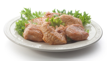 Roasted turkey with fresh lettuce