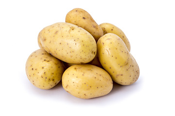 Young potatoes isolated on white