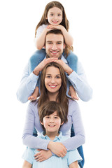 Happy family with two kids