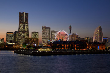 Naklejka premium みなとみらい21地区夜景