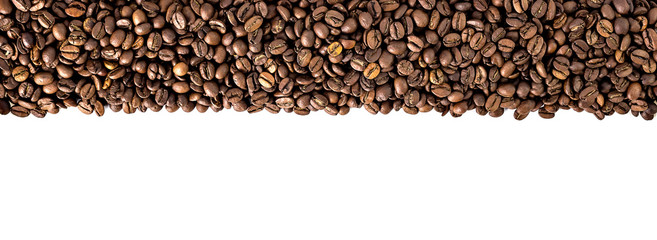 Black coffee beans frame border