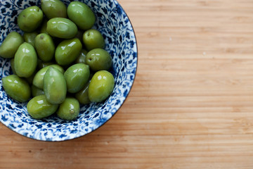 Olive, bowl, wooden board, mediterranean