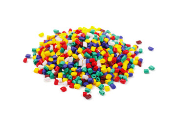 Colourful plastic granules