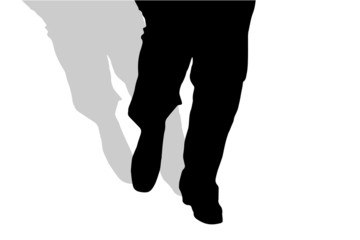 Vector silhouette of female feet.