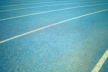 background of blue track for running at stadium