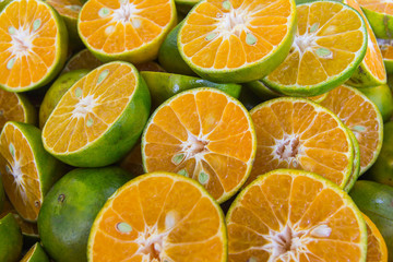Close Up of an orange sliced in half