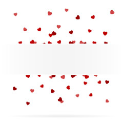 Banderole mit Herzkonfetti