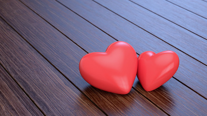 Hearts on floor