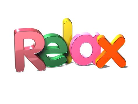 3D Colorful Word Relax on white background