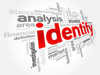 Identity word cloud, business concept