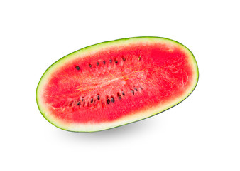 Fototapeta na wymiar Slice of watermelon on white background