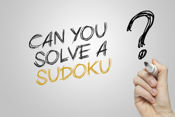 Hand writing can you solve a sudoku