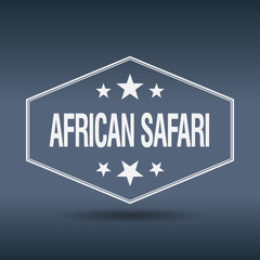 african safari hexagonal white vintage retro style label