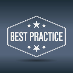 best practice hexagonal white vintage retro style label
