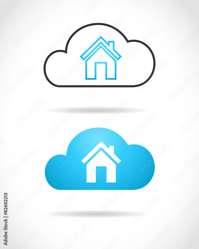 Poster cloud computing design with house symbol