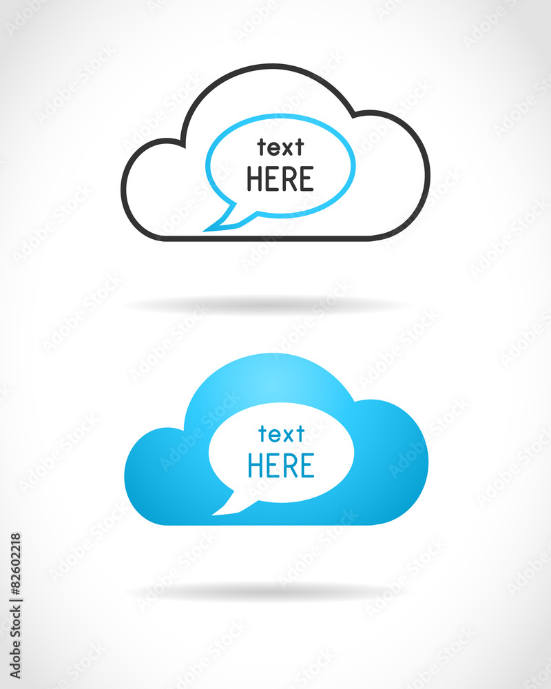 Poster cloud computing design with speech bubble