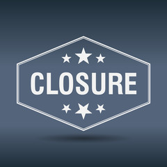 closure hexagonal white vintage retro style label