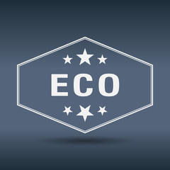 eco hexagonal white vintage retro style label