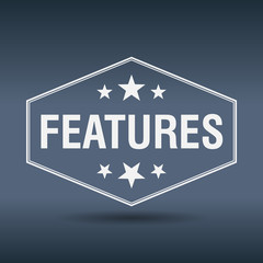 features hexagonal white vintage retro style label