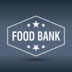 food bank hexagonal white vintage retro style label