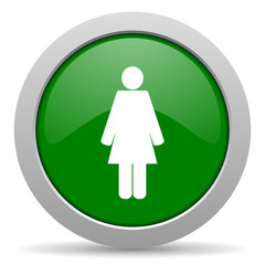 female green glossy web icon