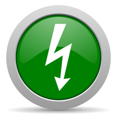 bolt green glossy web icon