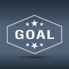 goal hexagonal white vintage retro style label