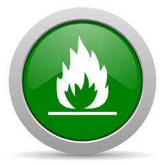 flame green glossy web icon