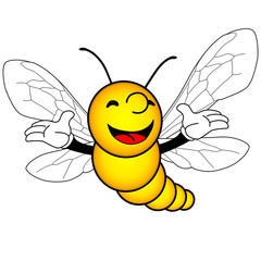 insecte volant souriant