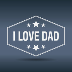 i love dad hexagonal white vintage retro style label