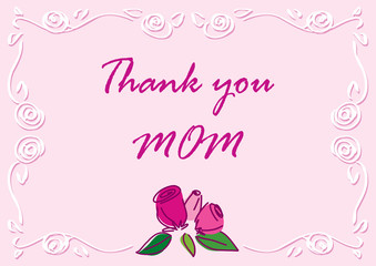 Thank you Mom greeting card.