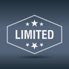 limited hexagonal white vintage retro style label